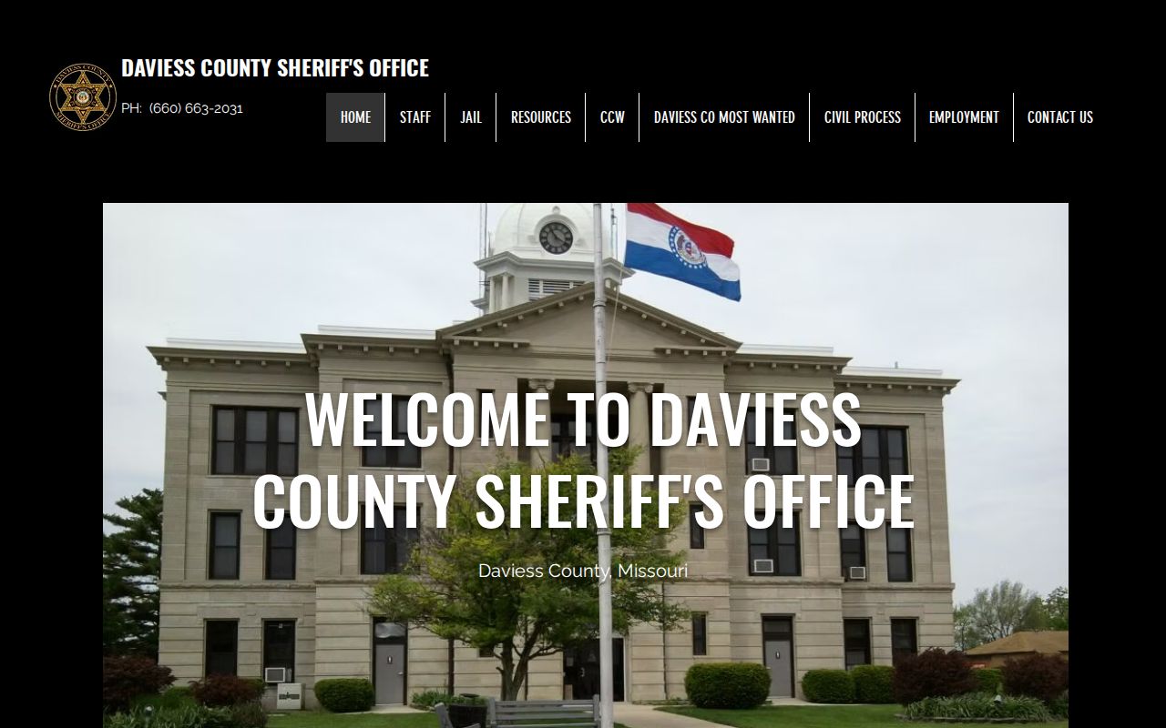 Daviess County criminal record request sheriff office page