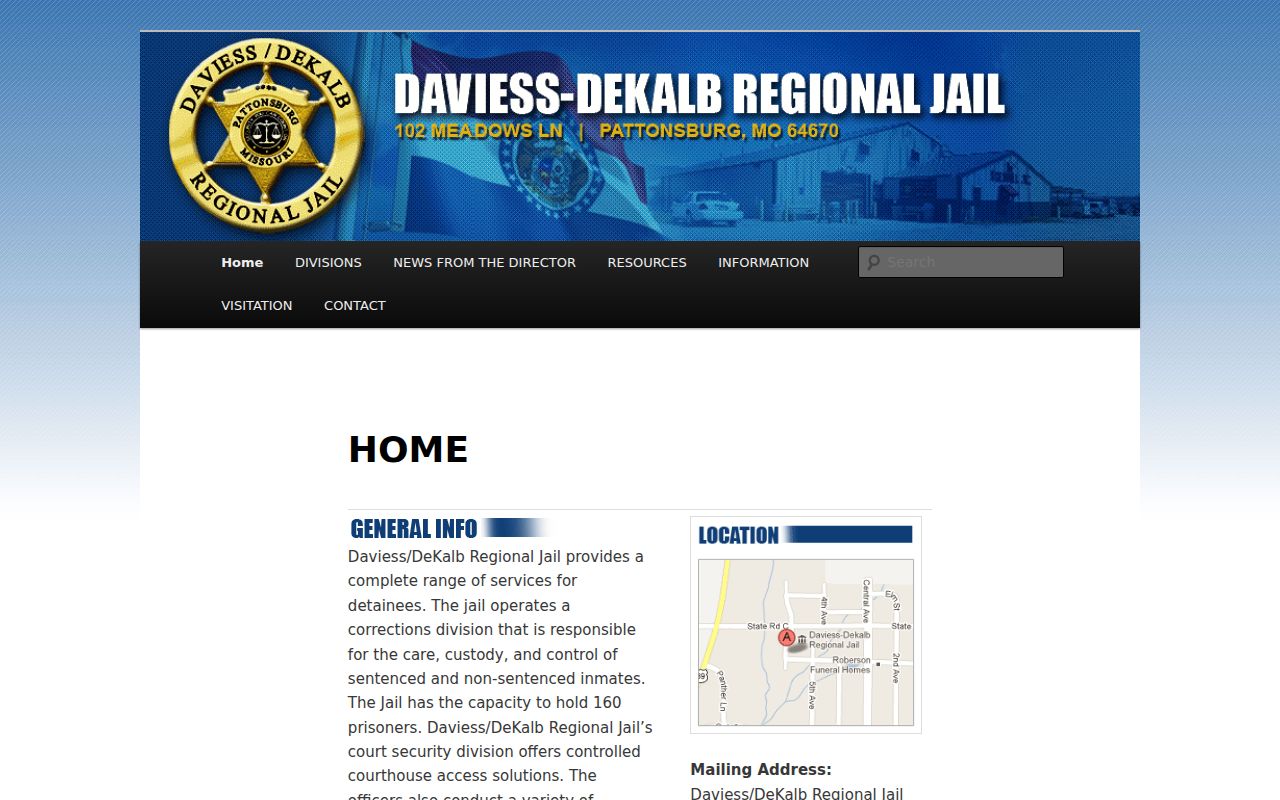 Daviess County criminal records regional jail contact page